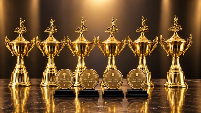 Troféus do ranking geral por equipes do Open Menino da Porteira